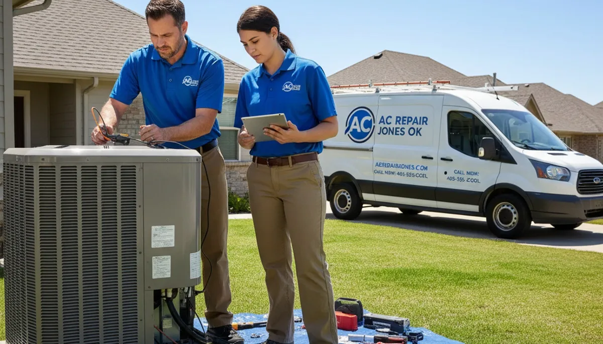 Professional HVAC technician providing AC repair service in Oklahoma City OK